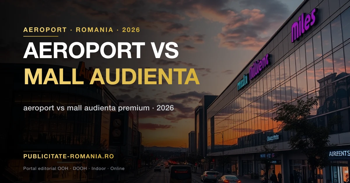 Comparatie publicitate aeroport vs mall Romania 2026