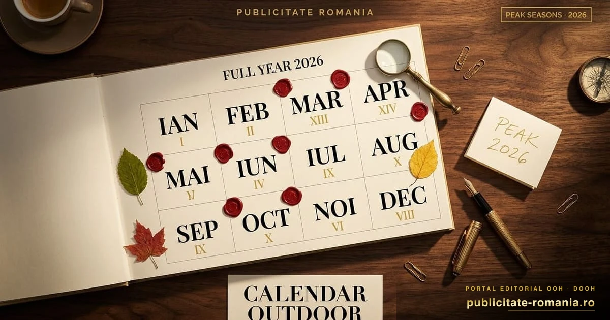 Calendar campanii outdoor Romania 2026 - peak seasons si reduceri