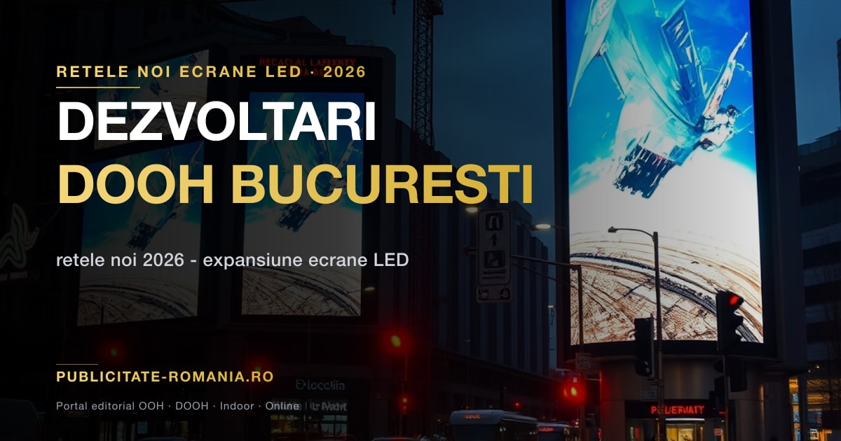 Retele DOOH Bucuresti 2026 — expansiune ecrane LED stradale