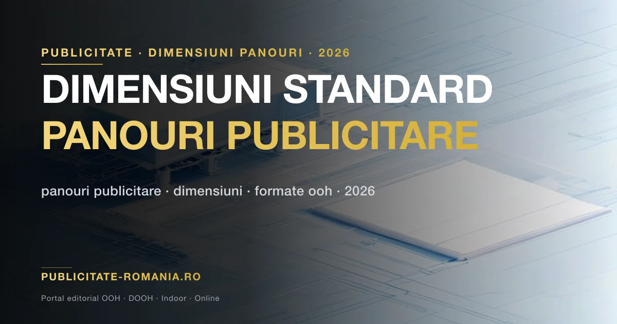 Dimensiuni standard panouri publicitare Romania 2026 - infografic formate