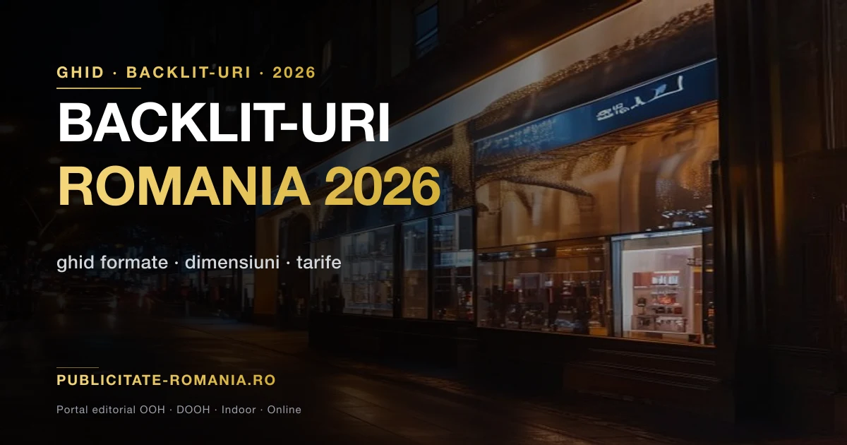 Backlit-uri Romania 2026 — ghid formate casete luminoase iluminate - imagine ilustrativa