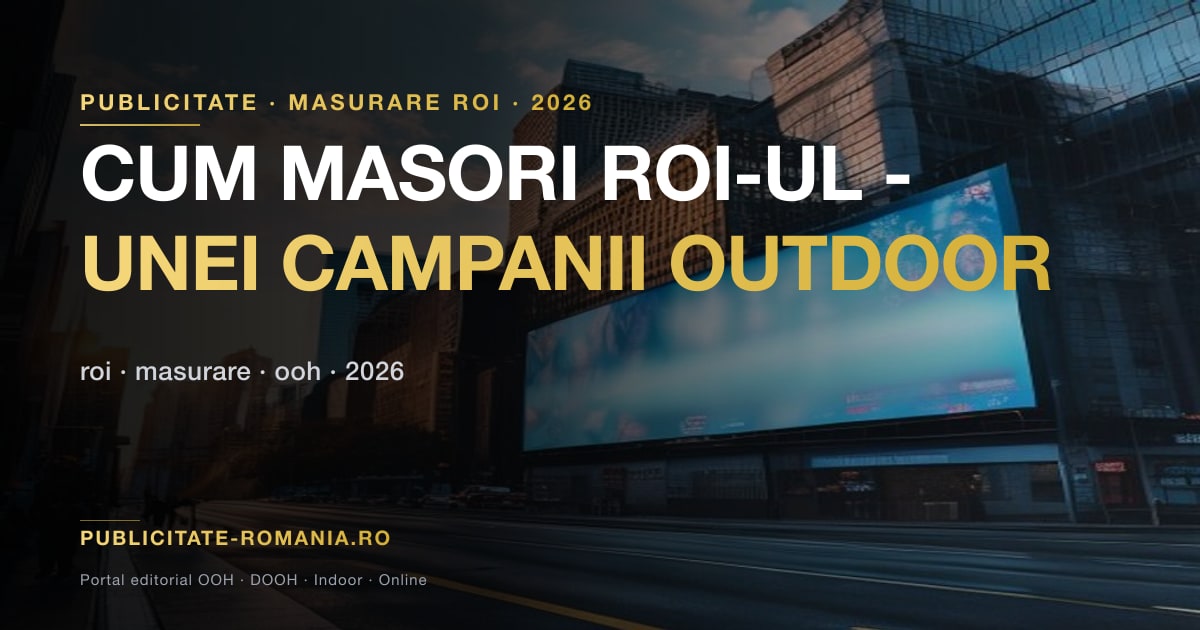 Masurare ROI campanii publicitate outdoor - indicatori si instrumente Romania