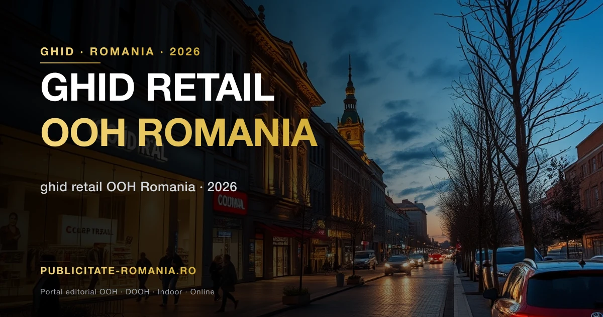 Ghid retail OOH Romania 2026 — formate eficiente de publicitate outdoor in spatii comerciale